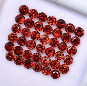 Piedra preciosa genuina suelta de granate rojo con forma redonda facetada natural, medio perforada, 5mm, fabricación de joyas a precios al por mayor, OEM a granel - Product Image 6