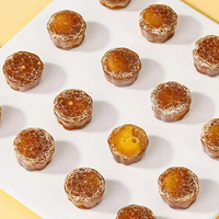 Bonbons gélifiés créatifs en forme de mini-tarte croustillante fourrée au goût d'œuf caramel, collation sucrée pour enfants