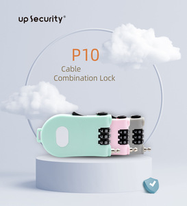 Candado de Cable Retráctil de Acero y Plástico ABS con Combinación de 3 Dígitos en Varios Colores - Product Image 2