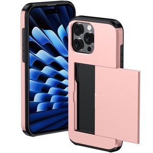 Funda Protectora para Teléfono 17 Pro Max 16 15 14 Plus Air, Estilo TPU+PC, con Ranura para Tarjetas, Resistente a Caídas y Golpes - Product Image 1