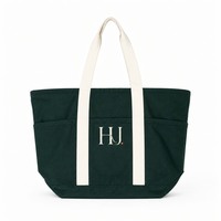 Sac fourre-tout en toile personnalisé avec logo, réutilisable pour les courses, avec poche avant et base rigide, sac à main en coton en gros