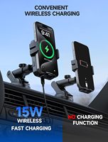 Support de chargeur de voiture sans fil 15W à fixation automatique, 3-en-1 pour pare-brise, tableau de bord et grille d'aération, 360° °   Rotation, logo personnalisé OEM, vente en gros