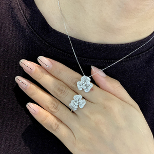 อาซูโอ รีอัล 18K ทองคำแท้ ประดับเพชรธรรมชาติ ชุดเครื่องประดับหรูหรา สร้อยคอ ต่างหู ของขวัญสำหรับผู้หญิง งานเลี้ยงวันเกิด งานเลี้ยงระดับไฮเอนด์ - Product Image 5