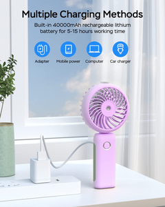 Ventilador Portátil de Mano para Exteriores, con Logotipo Personalizado, Ventilador Plegable de Escritorio para el Hogar, Ventilador de Bolsillo Eléctrico Recargable por USB, Mini Ventilador - Product Image 2