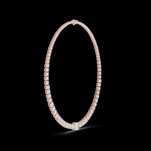 Rose Gold Plated Elegant Lab Grown <b>Diamond</b> Tennis <b>Necklace</b> in 925 <b>Silver</b> with Timeless Radiance Luxurious Engagement & Wedding - Product Image 2