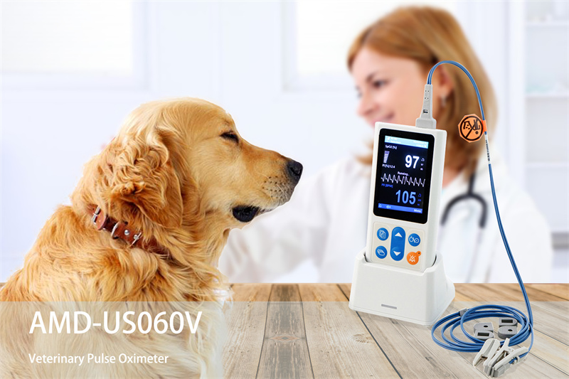 Veterinary Handheld Pulse Oximeter Spo2 Pr Clinic Heart Rate Monitor For Pets Vet