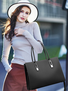 Bolso de Mano de Cuero Genuino al por Mayor, Bolso de Cuero Vacuno de Lujo para Mujer, Bolso Tote Grande de Diseñador para Oficina y Negocios - Product Image 2