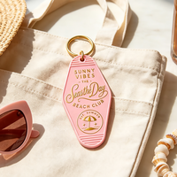 Porte-clés Acrylique Personnalisés, Porte-clés Publicitaires en Plastique avec Logo et Nom, Blanks Créatifs pour Motel et Hôtel, Anneaux Rétro Vintage
