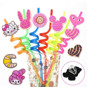 Accessoires de paille en silicone pour gobelet, motif <span class=keywords><strong>Coraline</strong></span>, film américain, attache en PVC - Product Image 5