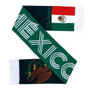 Vente en gros de drapeau de la Palestine de la Palestine d'événements tricotés en acrylique pour la décoration sportive Écharpe pour ventilateur de football Afl Écharpes pour l'hiver
