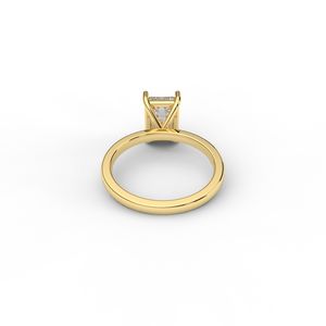 Bague de fiançailles solitaire en émeraude et diamant de culture en or jaune 18 carats - Product Image 4