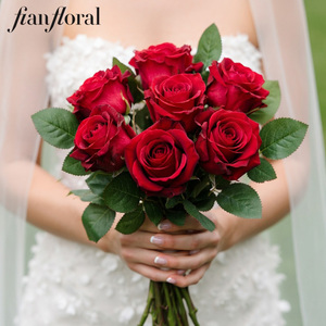 Rose Artificiali in Seta a Stelo Singolo, Altamente Realistiche, per Componenti di Bouquet Nuziali Fai-da-Te, Decorazioni per San Valentino - Product Image 1