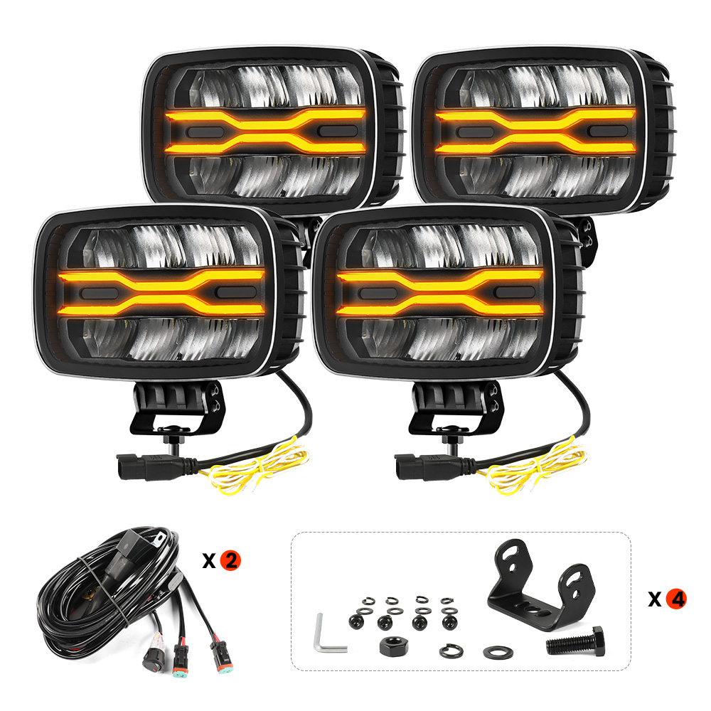 ไฟ 4 ชิ้น + ชุดสายไฟ * 2