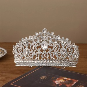 Nuevas Coronas y Tiaras de <span class=keywords><strong>Miss</strong></span> Universo, Tiaras de Reina para Concursos de Belleza, para Bodas, de Aleación con Cristales, Accesorio para el Cabello - Product Image 1