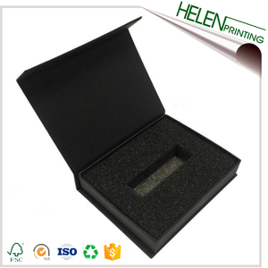 Elegant <b>Black</b> Magnetic Gift <b>Box</b> for Skin Care Serum False Eyelashes Essential Oils-Matt Lamination Embossing UV Advantage Sponge - Product Image 1