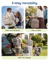 Sac à dos pour couches avec tapis à langer multi-poches |   Sac isotherme de grande capacité résistant à l'eau, toutes saisons, style valise