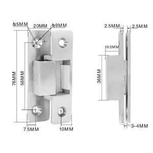 Nhà Máy 130A Thép Không Gỉ 304 Bán Kính R5 Cửa Giấu Bản Lề Cửa Gỗ Ẩn Màu Đen Vô Hình Bản Lề - Product Image 4