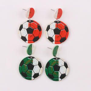 Orecchini a perno personalizzati a doppio cerchio da calcio 2026 da donna, orecchini pendenti sportivi in acrilico, regali stile <span class=keywords><strong>sportivo</strong></span> - Product Image 5