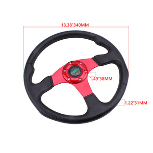 Volant de course RASTP 13,38 pouces à 3 branches en cuir PU pour jeux de voiture et karting - Product Image 1