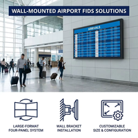 Terminal FIDS Profesional OEM Personalizado para Montaje en Pared, Sistema de Pantalla LCD Integrado 4K con CMS para Información de Vuelos en Aeropuertos y Metro
