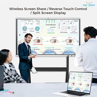 Layar Panel Datar Interaktif Android 15 65 Inci IFPD 4K Layar Sentuh LCD Papan Pintar Interaktif untuk Pendidikan dan Konferensi