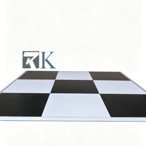 Good Quality Events White and Black Color Dance Floor with Platform and Aluminum <b>Edges</b> - Product Image 1