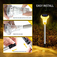 Lampe solaire LED pour pelouse, extérieur, cour, paysage, villa, jardin, à insérer dans le sol, décorative, résistante à l'eau, avec capteur