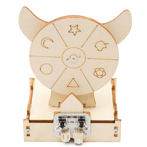 Kit de bricolage DIY : Plateau tournant porte-bonheur pour enfants – Expérience <span class=keywords><strong>scientifique</strong></span> et technologique STEM en métal, plastique et bois - Product Image 1