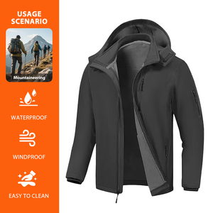 Giacca Bomber Personalizzata da Uomo, Impermeabile, Foderata in Pile, Leggera, Stile Streetwear, Antivento con Cappuccio Rimovibile - Product Image 1