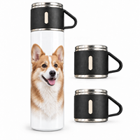 Gourde isotherme portable en acier inoxydable, écologique et durable, avec 3 couvercles, personnalisable par sublimation, idéale pour cadeau d'entreprise extérieur