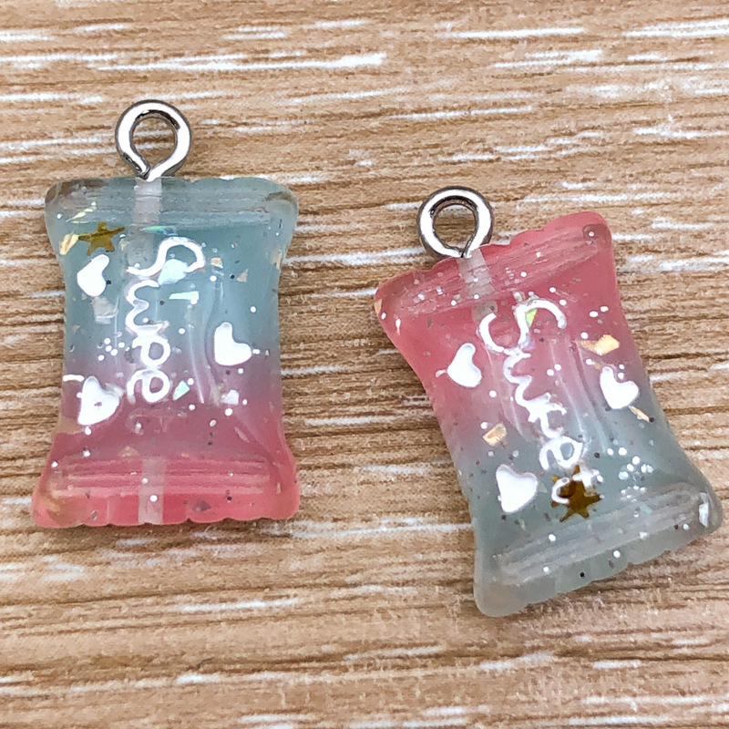 Un caramelo de resina degradado azul-rosa, 12*21 mm, 1,3 g, 17110