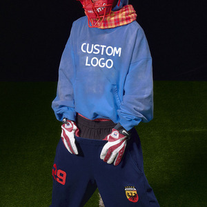 เสื้อฮู้ดดี้พิมพ์ลายแฟชั่นลำลองยอดนิยม สั่งทำโลโก้ได้ แบบวินเทจ ทรงหลวม ไซส์กลาง สำหรับผู้ชาย ผ้าฝ้ายซักแล้ว ขายส่ง - Product Image 1