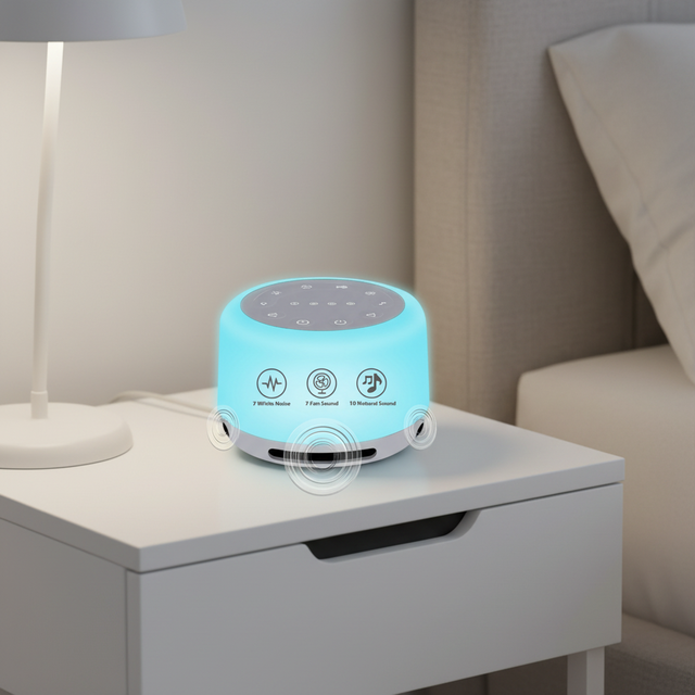 ABS Baby White Noise Machine Speaker Smart Indoor Lamp USB Rechargeable Modern Bedroom LED Night Light Portable Color-Changing