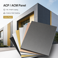 Panneau composite en aluminium revêtu de PE PVDF ignifuge B1 ACP/ACM pour revêtement mural extérieur