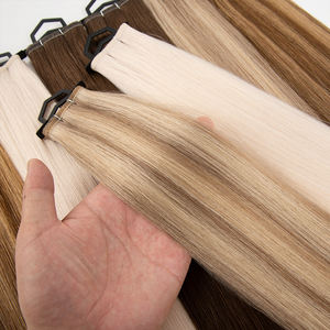 Vente chaude 12A russe Remy donneur unique cheveux vierges bruts plus longs rapport de cheveux point culminant Piano couleur Double trame plate dessinée - Product Image 4