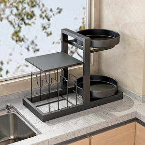 Estante giratorio para especias, organizador de almacenamiento de cocina de varias capas para condimentos y utensilios de cocina, de 8 a 11.9 pulgadas de profundidad - Product Image 4