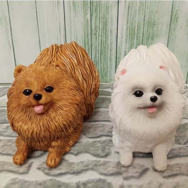 OEM ポメラニアン像 ホームデコレーション アニメ 白い動物 犬の置物