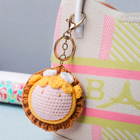 Crochet fait main forme de fleur en peluche porte-clés ornement personnalisé couture et tissage peluche jouet décor cadeau