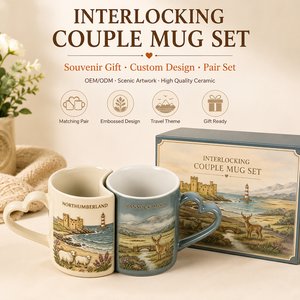 Paire de tasses emboîtables en porcelaine fine, motif emblème du Portugal, design artistique Azulejo, anti-fuite, pour <span class=keywords><strong>voyage</strong></span> - Product Image 1