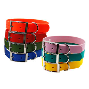 Collar de rastreo GPS para perros Muker, de nailon recubierto de PVC, con remaches, resistente a la abrasión, patrón sólido, para perros pequeños - Product Image 4