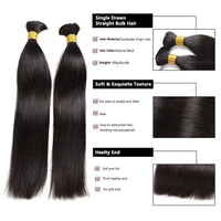 Rambut Manusia Remy Brasil Grosir 100% Kutikula Tertata Rapi Grade 10A Rambut Mentah Virgin Bundel 8-30 Inch Lurus Halus