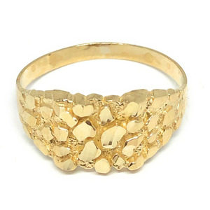 Bereal Factory Wholesale Price Custom 10K <strong>14K</strong> 18K Solid Real Gold <strong>Nugget</strong> <strong>Ring</strong> Band for Man Women <strong>Nugget</strong> Band <strong>Ring</strong> Fine Jewelry