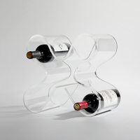 Accessoires de décoration de table de haute qualité support de casier à vin en nid d'abeille en acrylique transparent transparent pour organisateur de bureau