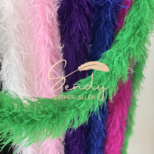 Venta barata 1ply 3ply 5ply Boa de avestruz de varios colores Boa de plumas de avestruz para ropa de baile vestido de novia accesorios decoraciones - Product Image 4