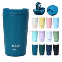 Mug à café isotherme en acier inoxydable de 12 oz avec couvercle, thermos portable, anti-fuite, logo personnalisé pour le bureau, la maison, les voyages