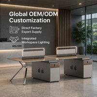Estación de Trabajo Ergonómica Convertible en Forma de L con Pantalla de Privacidad Gruesa y Ecológica para Oficina Modular