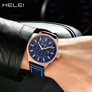 นาฬิกาควอตซ์ผู้ชายหนังแท้กันน้ำได้แบรนด์ helei <span class=keywords><strong>ดาบ</strong></span>สีดำใหม่ร้านค้าออฟไลน์สินค้าสุดฮอต - Product Image 2