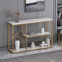 Console d'entrée de luxe en marbre, meuble de couloir, table de hall minimaliste, table de foyer au design artistique créatif, mobilier de salon élégant