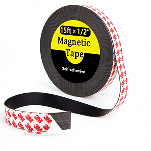 Ruban magnétique de 15 <span class=keywords><strong>pieds</strong></span>, rouleau de ruban magnétique avec support adhésif puissant 3M, parfait pour les projets artistiques DIY et les tableaux blancs - Product Image 1