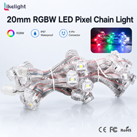 Cadena de Luces LED RGBW SK6812 para Exteriores, DC5V 20MM, Píxeles Digitales, SMD5050, IP67, para Iluminación de Fachadas de Edificios